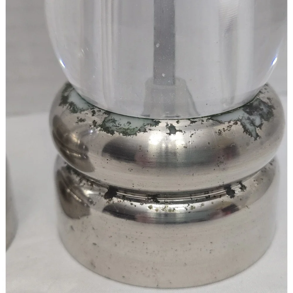 Vtg Olde Thompson Acrylic Salt Shaker/Pepper Mill, 8 Inch, See Descript - As Is